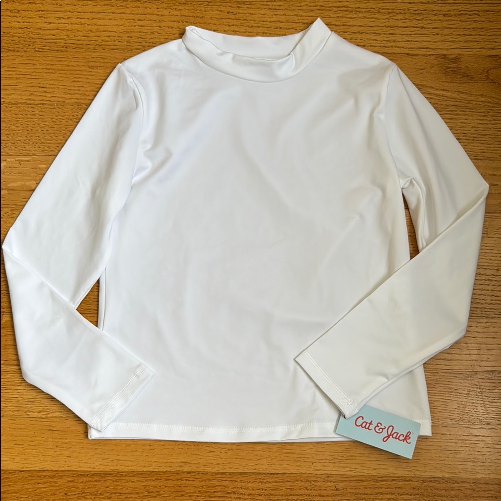 Cat & Jack Kids White Long Sleeve Rashguard